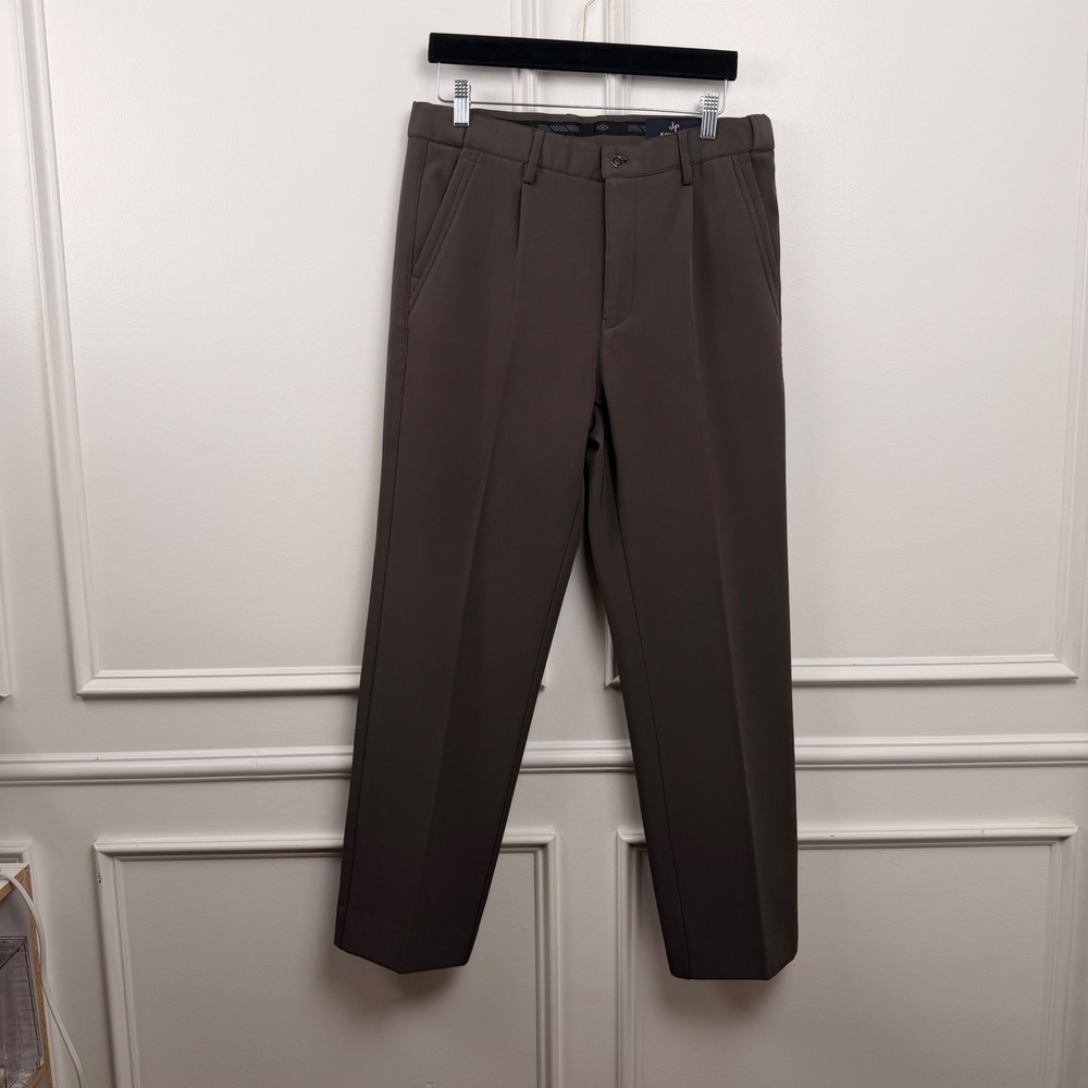 Jean Pierre GOLF Mens Brown Performance Stretch Flat‎ Front Dress Pants Size 34